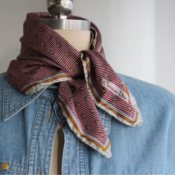 1970's Christian Dior Silk Head Scarf - Picture 3 of 6